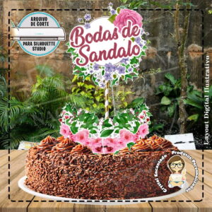 Topo de Bolo Bodas Sandalo - Ref 0469 Arquivo Digital
