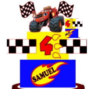 Topo de Bolo Camadas - Carros - Artes Studio 1701