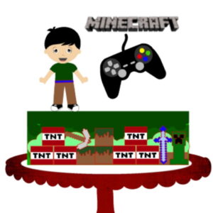 Topo de Bolo Camadas - Minecraft - Artes Studio 1701