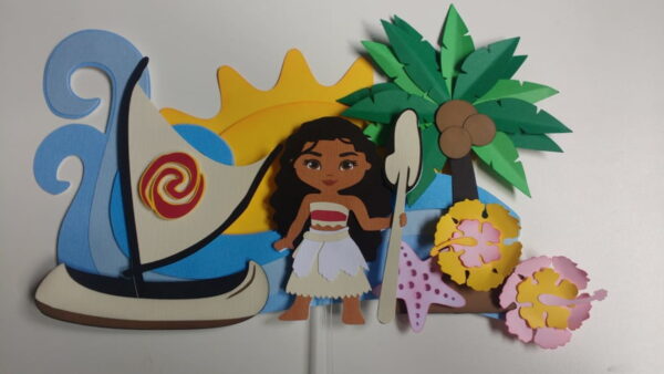 Topo de Bolo Camadas - Moana - Artes Studio 1701