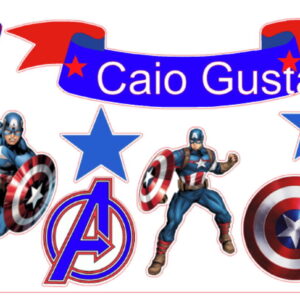TOPO DE BOLO CAPITAO AMERICA - ARQUIVO DE CORTE SILHOUETTE