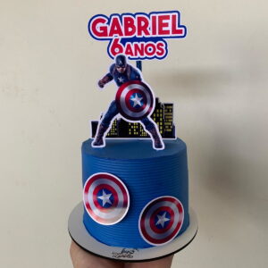 Arquivo de corte Topo de bolo Capitão América + 9 topos