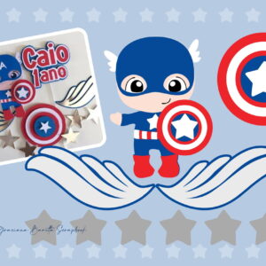 Topo de Bolo Capitão América Baby