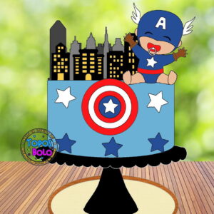 Topo de Bolo Capitão América Bebê- Arquivo Digital