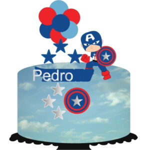 Topo de Bolo Capitão América Cute 2 +4 Arquivo a Sua Escolha