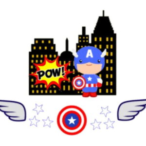 Topo de Bolo Capitão América Cute+ 4 Arquivos a Sua Escolha