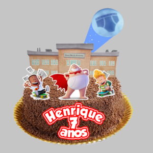 Topo de Bolo Capitão Cueca - Arquivo de Corte Silhoeutte PDF