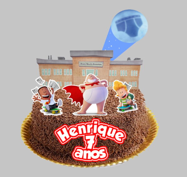 Topo de Bolo Capitão Cueca - Arquivo de Corte Silhoeutte PDF