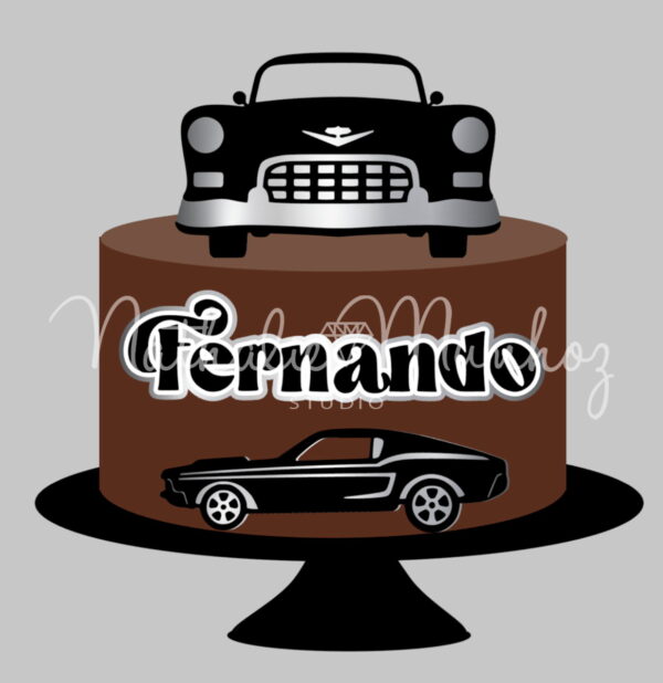 Topo de Bolo - Carro Antigo - Arquivo de Corte - Image 2