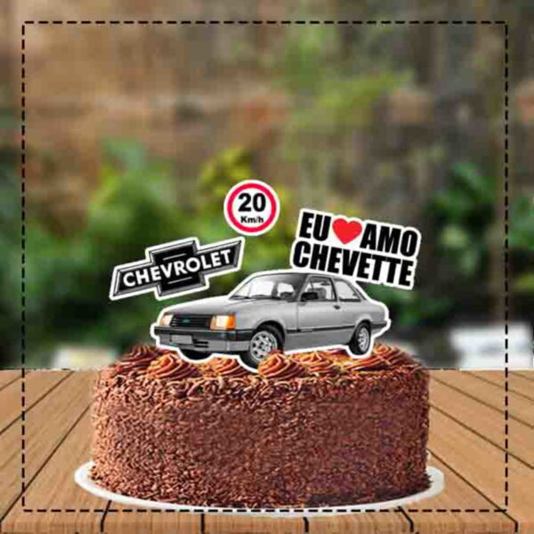 Topo De Bolo Carro Chevette - Ref 3566 Arquivo Digital