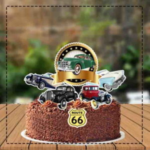 Topo de Bolo Carros Antigos Ref 0590 - Arquivo Digital