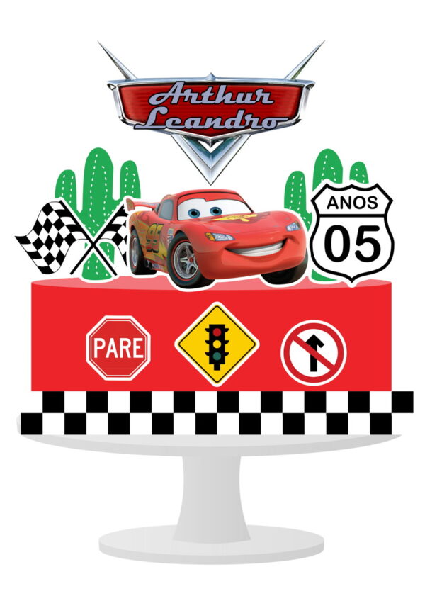 Topo de Bolo Carros - Arquivo de Corte