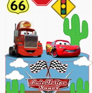 Topo de Bolo Carros - Arquivo Digital Topper 032