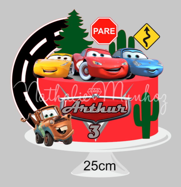 Topo de Bolo - Carros com Pista - Arquivo de Corte - Image 2