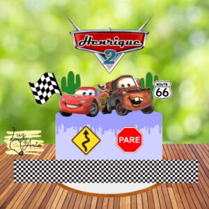 Topo de Bolo Carros Disney Arquivo de Corte Studio/PDF