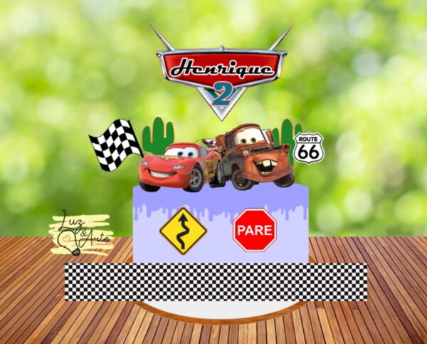 Topo de Bolo Carros Disney Arquivo de Corte Studio/PDF