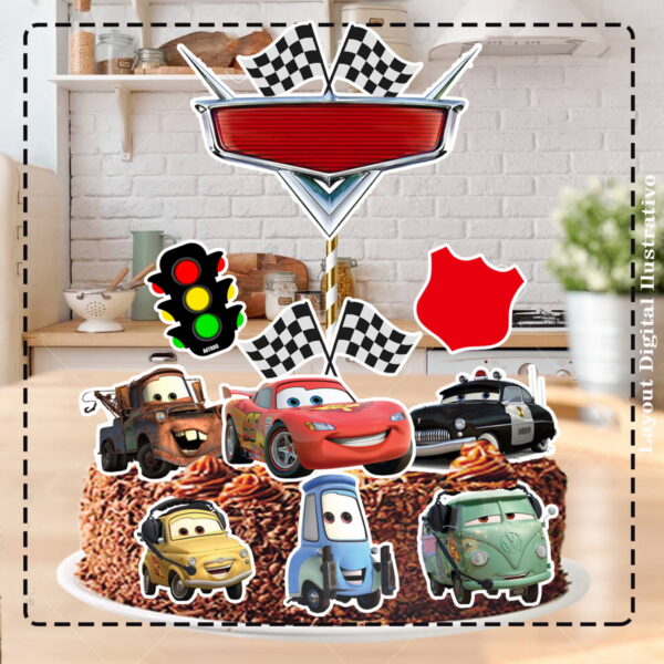 TOPO DE BOLO CARROS DISNEY - ARQUIVO DIGITAL