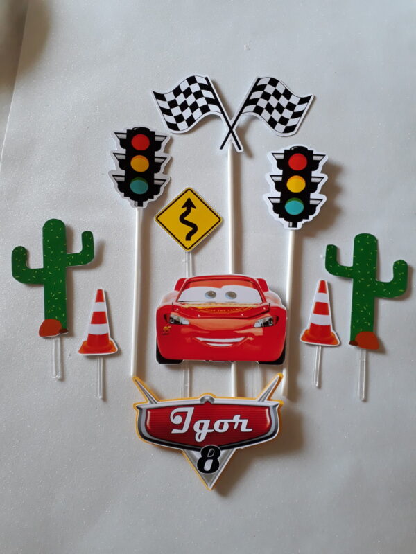 Arquivo digital p/ SILHOUETTE - Topo de Bolo Carros Mcqueen