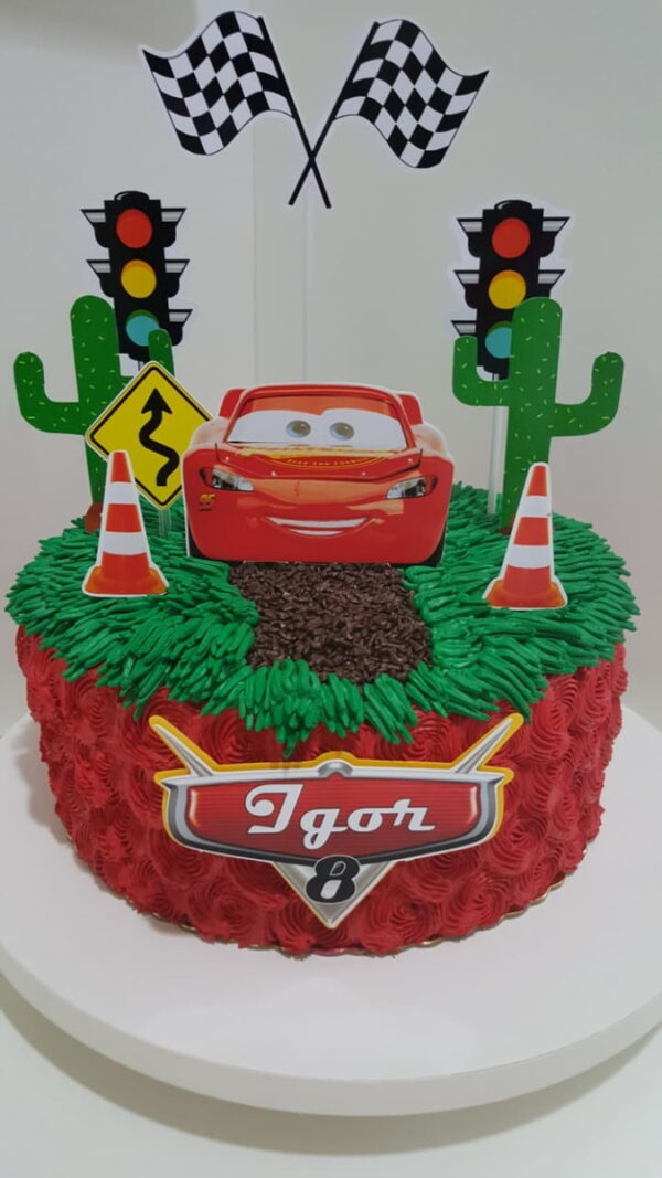 Arquivo digital p/ SILHOUETTE - Topo de Bolo Carros Mcqueen - Imagem 2