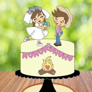 Topo de Bolo Casamento na Roça - Arquivo Digital