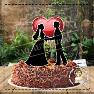 Topo de Bolo Casamento Silhoueta - 2927 Arquivo Digital