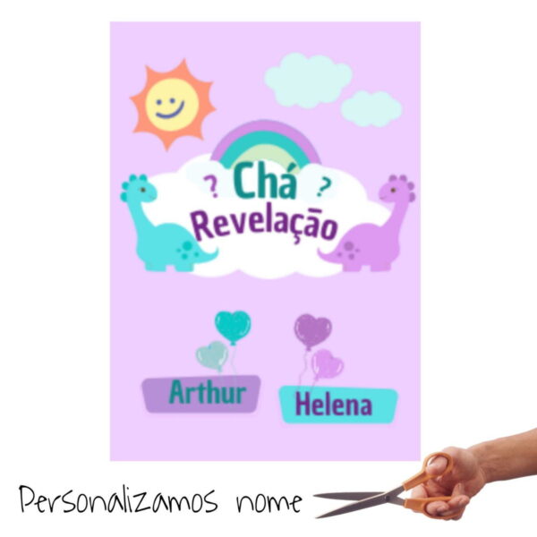 Topo de Bolo Chá Revelação Dinossauro Arquivo pdf - Image 2