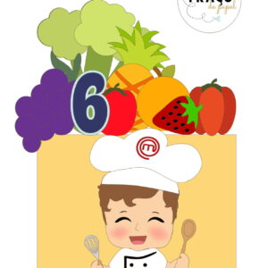 Topo De Bolo Chef Menino- 100% Camadas (arquivo Digital)