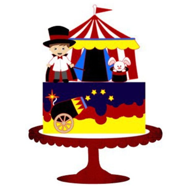 Topo de bolo Circo Menino Arquivo de corte em camadas 2