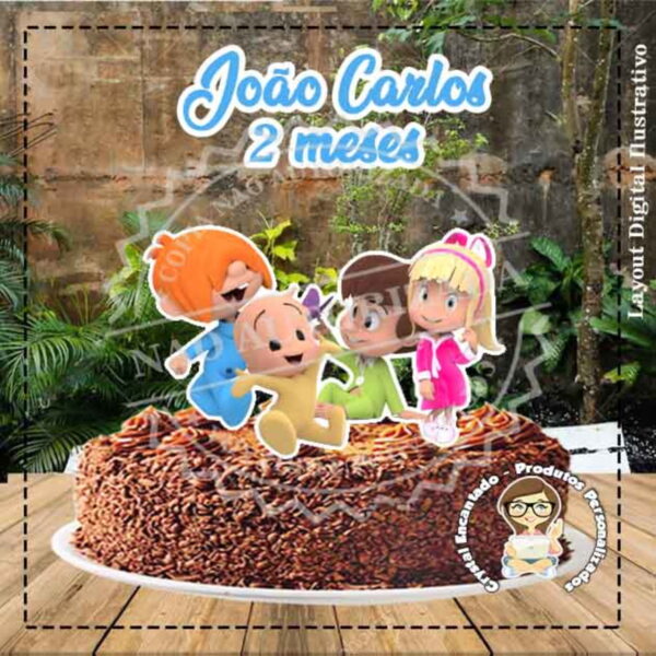 Topo de Bolo Cleo e Cuquim - 3086 Arquivo Digital