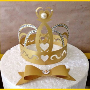 Topo de bolo coroa princesa arquivo de corte 03