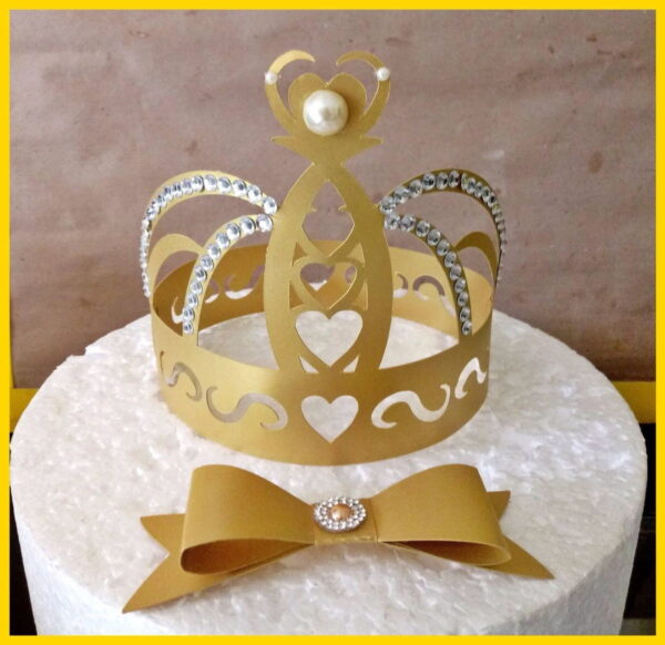 Topo de bolo coroa princesa arquivo de corte 03