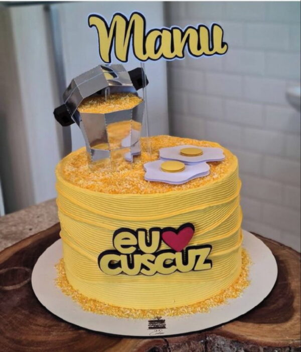 Topo de bolo cuscuz- Arquivo de Corte STUDIO