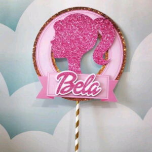 Topo de Bolo da Barbie 2 + 4 Arquivos a Sua Escolha