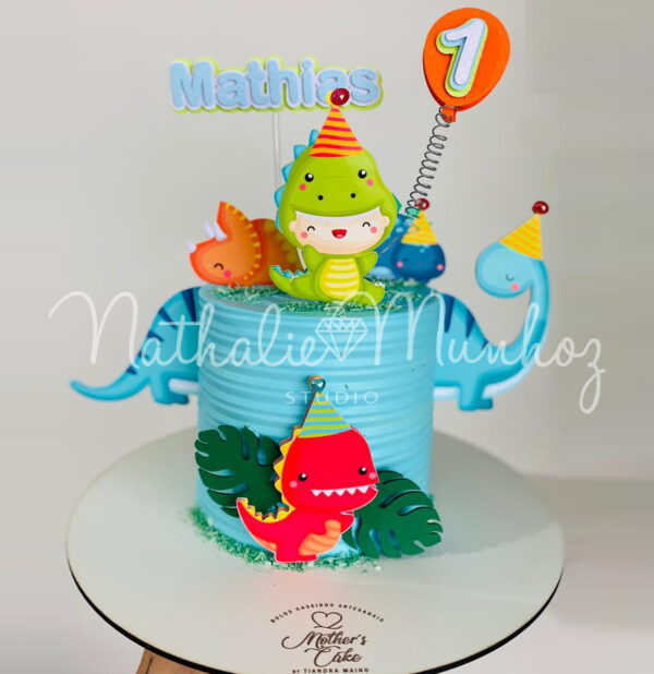 Topo de Bolo Dino Baby Cute - Arquivo de Corte