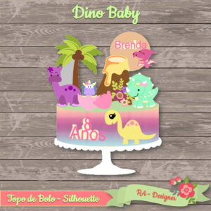 Topo de Bolo Dino Baby