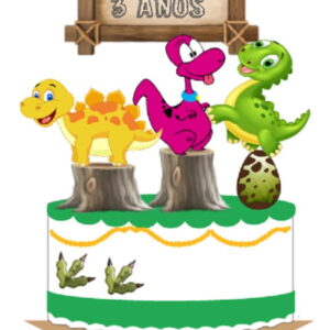 Topo de Bolo Dinossauro - Arquivo de Corte
