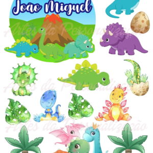 Topo de Bolo Dinossauro baby DIGITAL