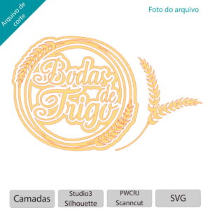 ARQUIVO Topo de bolo em camadas bodas de trigo +1 tema