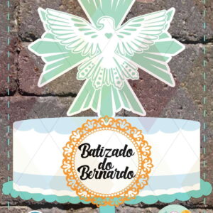 TOPO DE BOLO - ESPIRITO SANTO Batismo Batizado - 1231