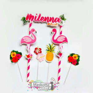 Topo De Bolo Flamingo
