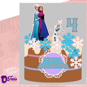 Topo de Bolo Frozen 01 - Arquivo de Corte Silhouette e PDF