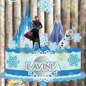 TOPO DE BOLO FROZEN COM CASTELO PERSONALIZADO REF: 1332