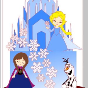 Topo de Bolo Frozen Cute em Camadas - Arquivo Digital