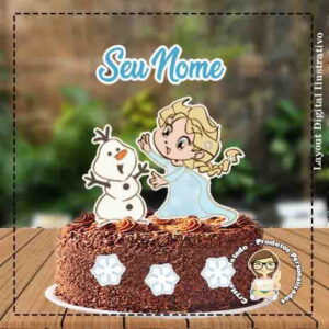Topo De Bolo Frozen Ref 3888 - Arquivo Digital