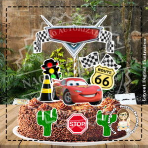 Topo de Bolo Carros Disney - Ref 2679 Arquivo Digital
