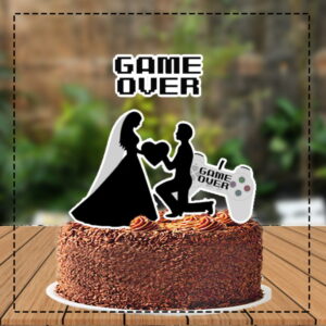 Topo de Bolo Game Over Casamento - Ref 5040 Arquivo Digital