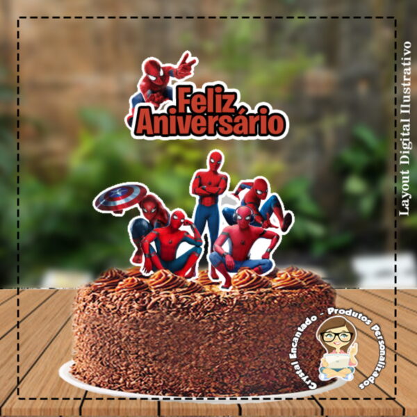 Topo de Bolo Homem Aranha 01 - Ref 4101 Arquivo Digital