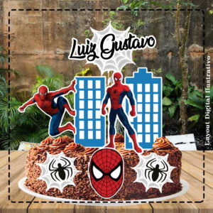 Topo de Bolo Homem Aranha 05 - Ref 4105 Arquivo Digital