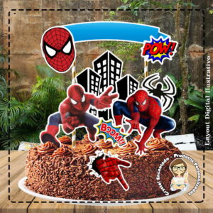 Topo de Bolo Homem Aranha 06 - Ref 4106 Arquivo Digital