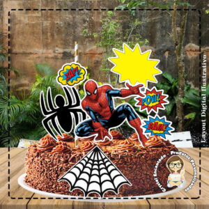 Topo de Bolo Homem Aranha 07 - Ref 4107 Arquivo Digital